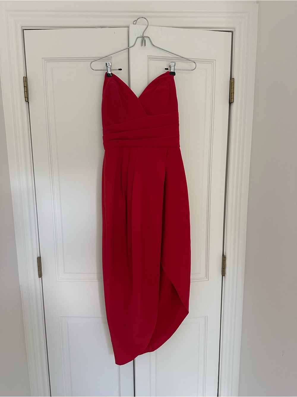 Lovers + Friends Strapless Scarlet Draped Midi Dress